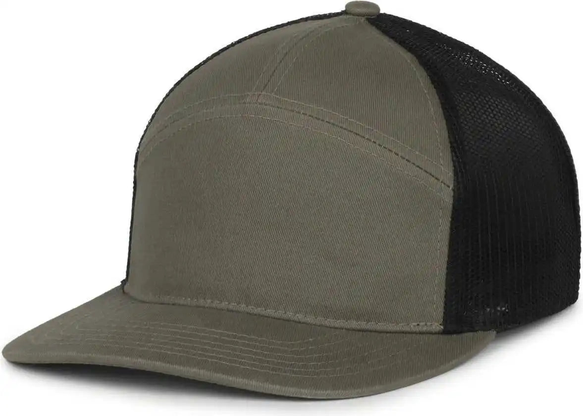 Oc Sports Oc106 7-panel Mesh Back Cap -olive Black - Osfm