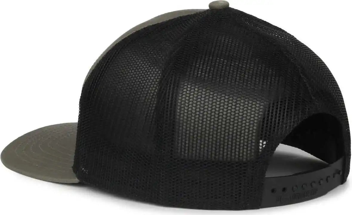 Oc Sports Oc106 7-panel Mesh Back Cap -olive Black - Osfm