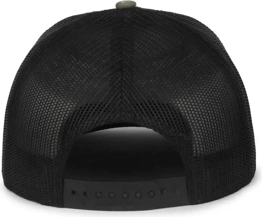 Oc Sports Oc106 7-panel Mesh Back Cap -olive Black - Osfm