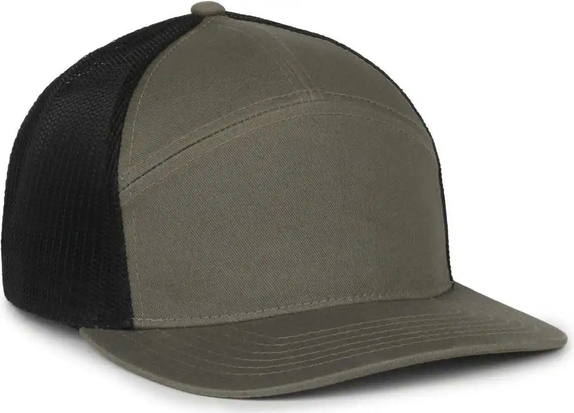 Oc Sports Oc106 7-panel Mesh Back Cap -olive Black - Osfm