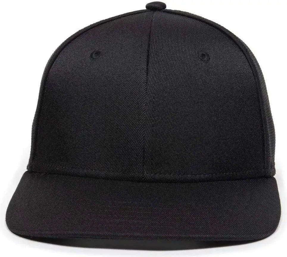 Oc Sports Oc12m Phenom Performance Twill Front Panel Cap -black Black
