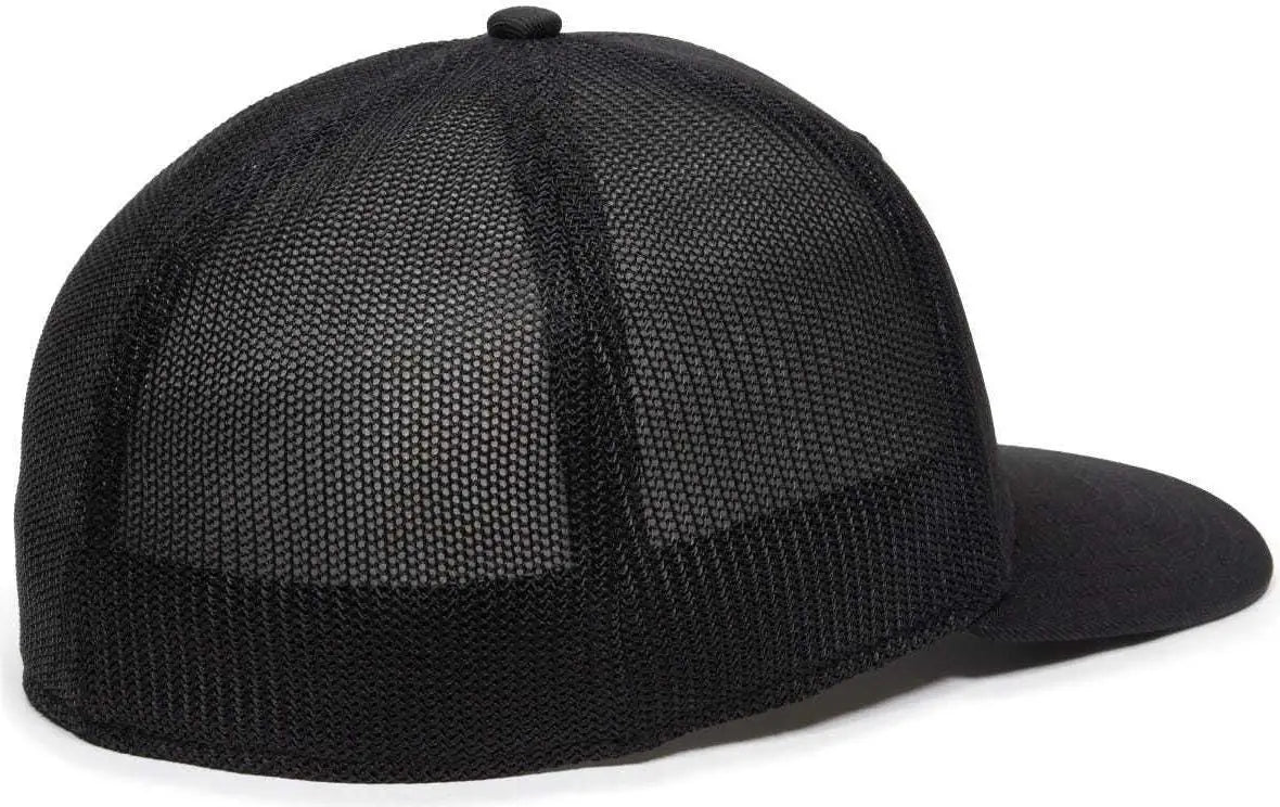 Oc Sports Oc12m Phenom Performance Twill Front Panel Cap -black Black