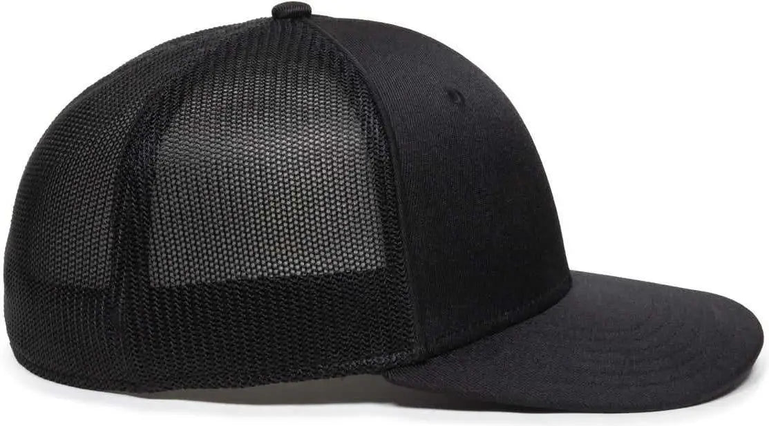 Oc Sports Oc12m Phenom Performance Twill Front Panel Cap -black Black
