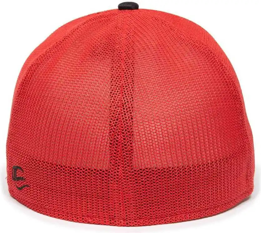 Oc Sports Oc12m Phenom Performance Twill Front Panel Cap -black Red
