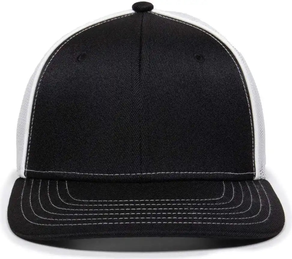 Oc Sports Oc12m Phenom Performance Twill Front Panel Cap -black White