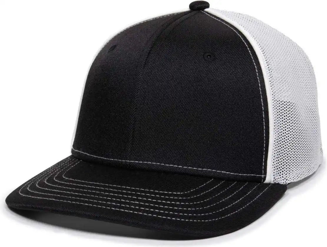 Oc Sports Oc12m Phenom Performance Twill Front Panel Cap -black White