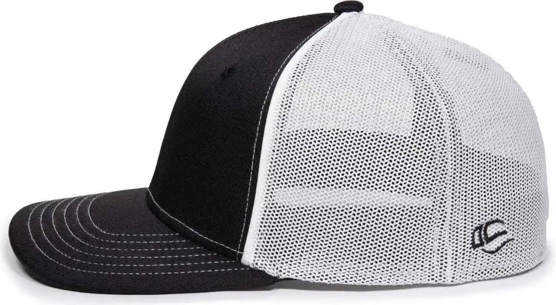 Oc Sports Oc12m Phenom Performance Twill Front Panel Cap -black White