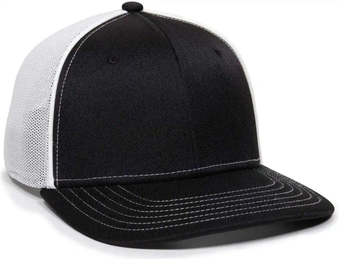 Oc Sports Oc12m Phenom Performance Twill Front Panel Cap -black White - Black / 6 3/8’’ - 3/4’’