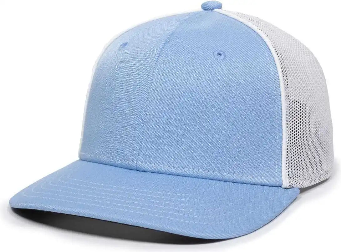 Oc Sports Oc12m Phenom Performance Twill Front Panel Cap -columbia Blue White