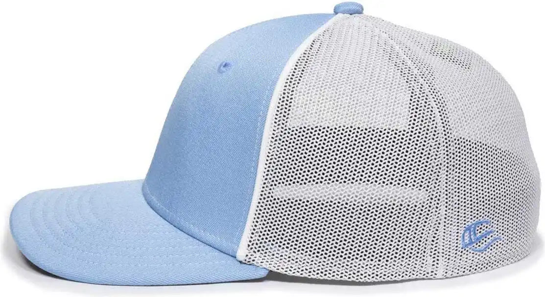 Oc Sports Oc12m Phenom Performance Twill Front Panel Cap -columbia Blue White