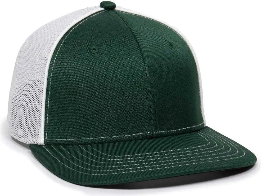 Oc Sports Oc12m Phenom Performance Twill Front Panel Cap -dark Green White - Forest / 6 3/4’’ - 7 1/8’’