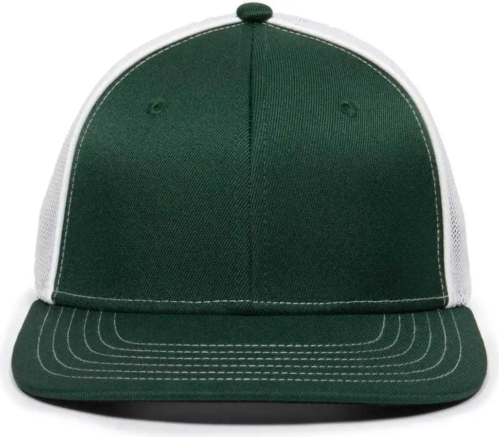 Oc Sports Oc12m Phenom Performance Twill Front Panel Cap -dark Green White