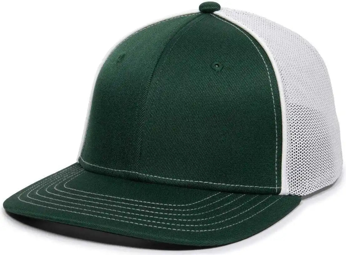 Oc Sports Oc12m Phenom Performance Twill Front Panel Cap -dark Green White