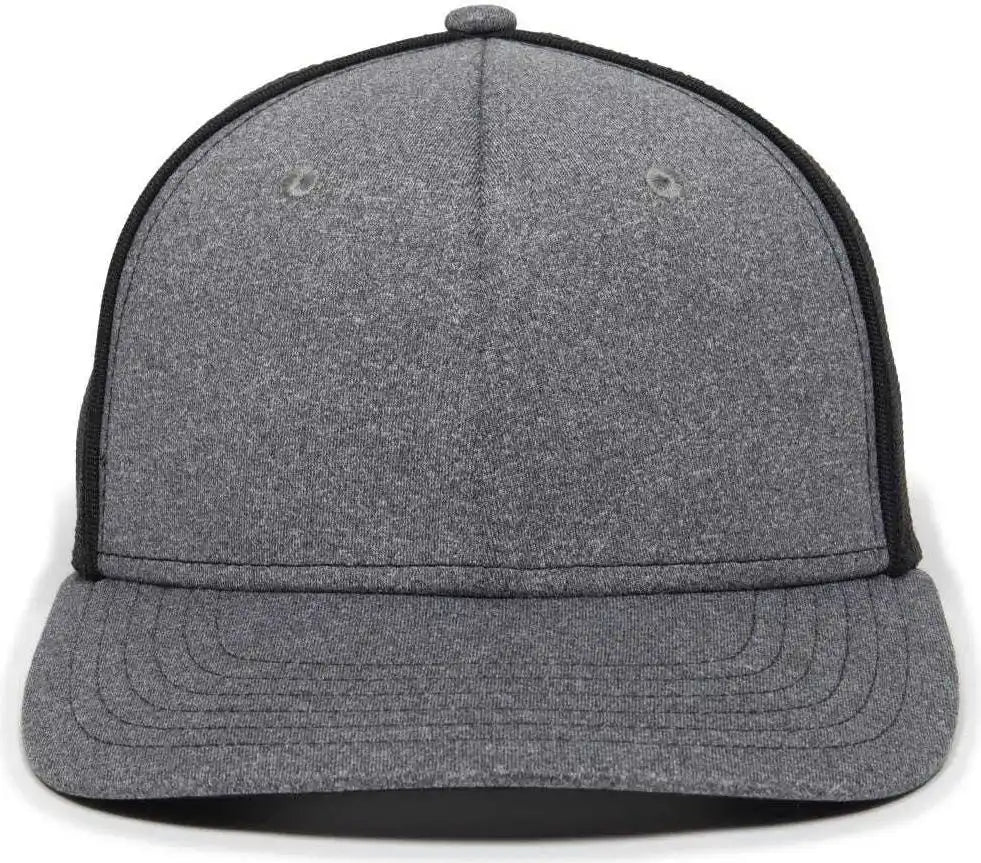 Oc Sports Oc12m Phenom Performance Twill Front Panel Cap -heathered Graphite Black