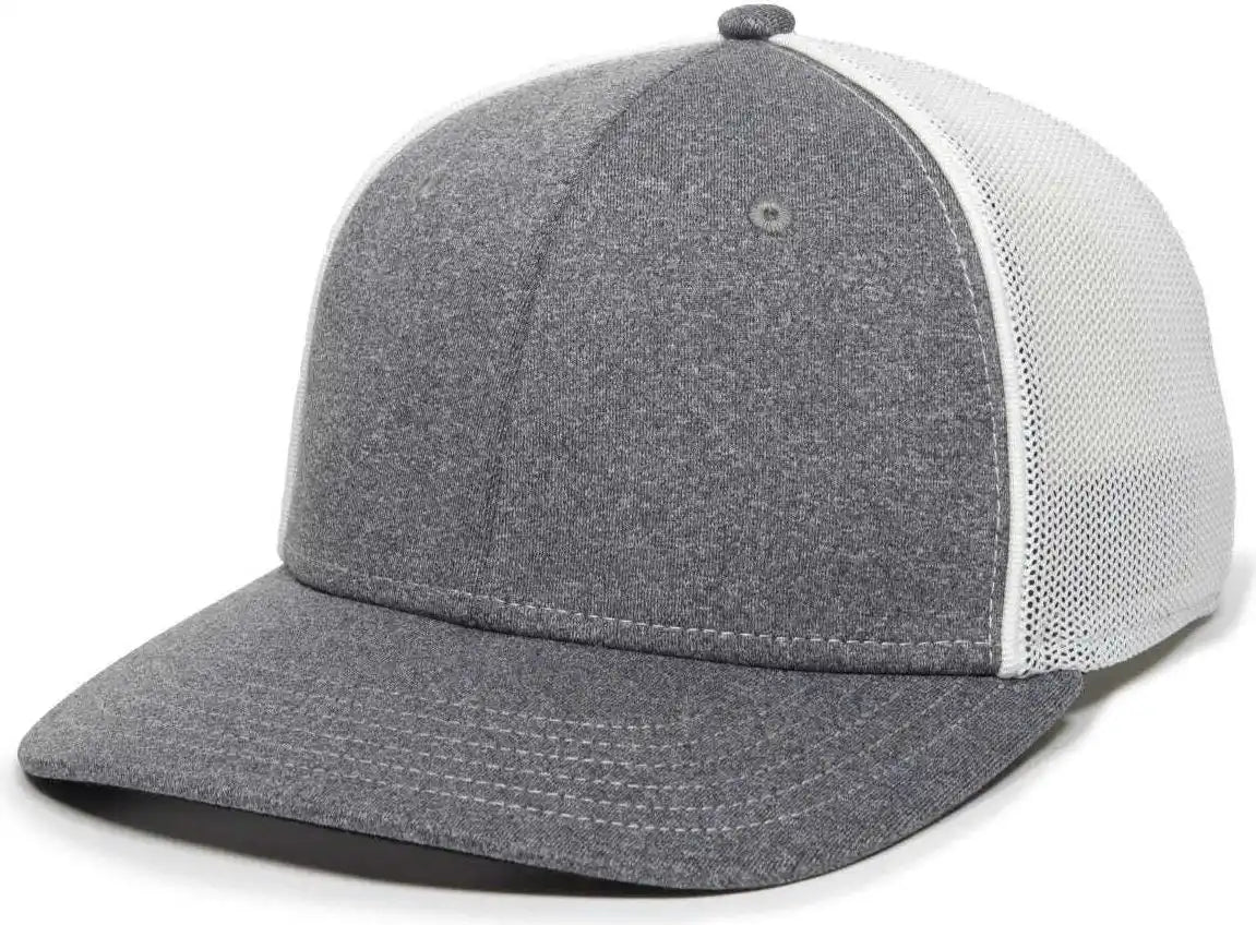 Oc Sports Oc12m Phenom Performance Twill Front Panel Cap -heathered Graphite White