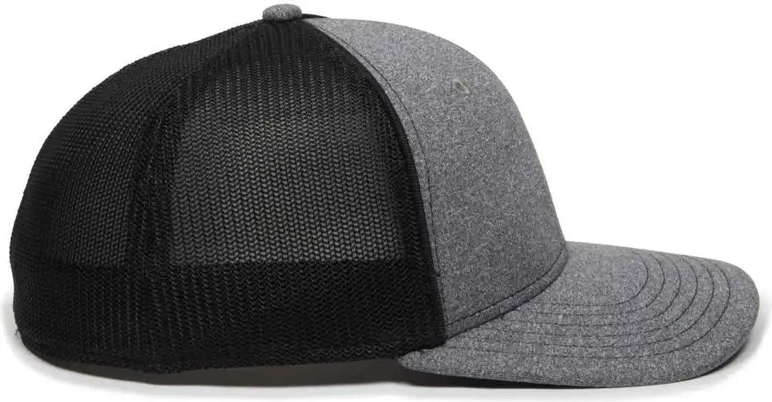 Oc Sports Oc12m Phenom Performance Twill Front Panel Cap -heathered Graphite Black