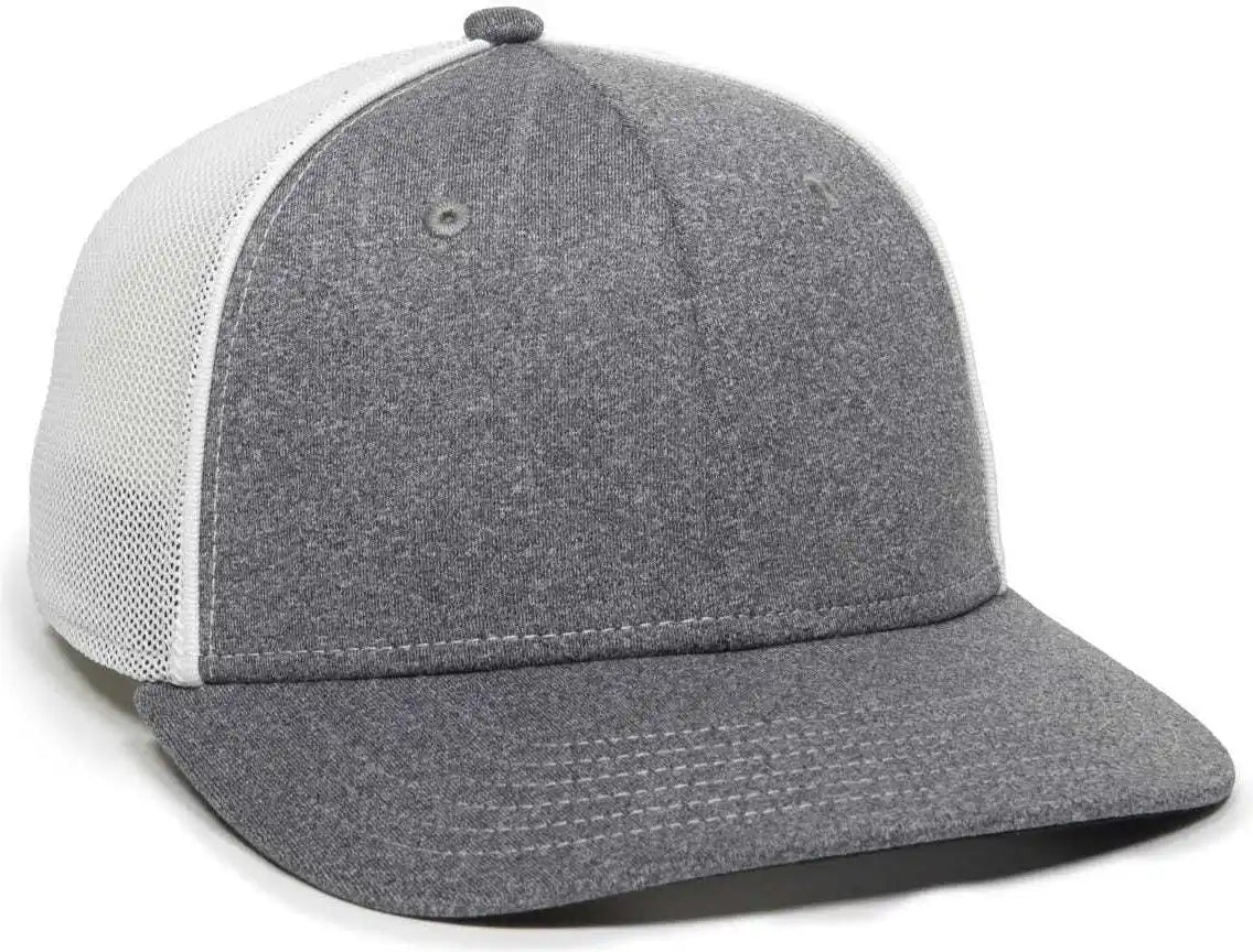Oc Sports Oc12m Phenom Performance Twill Front Panel Cap -heathered Graphite White - Dark Gray / 6 3/4’’ - 7 1/8’’
