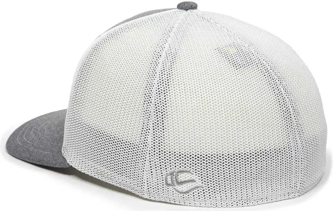 Oc Sports Oc12m Phenom Performance Twill Front Panel Cap -heathered Graphite White