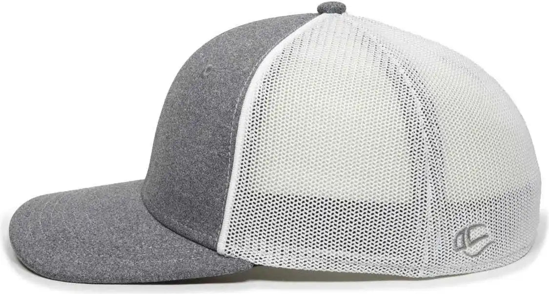 Oc Sports Oc12m Phenom Performance Twill Front Panel Cap -heathered Graphite White