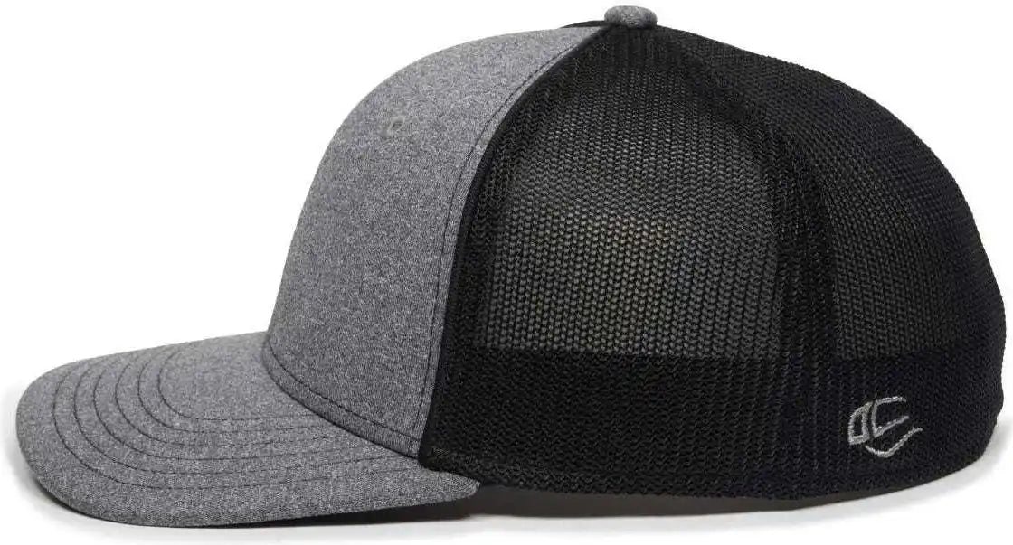 Oc Sports Oc12m Phenom Performance Twill Front Panel Cap -heathered Graphite Black