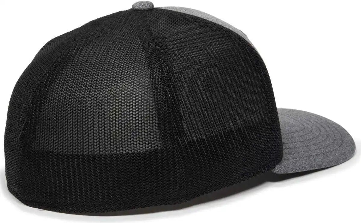 Oc Sports Oc12m Phenom Performance Twill Front Panel Cap -heathered Graphite Black