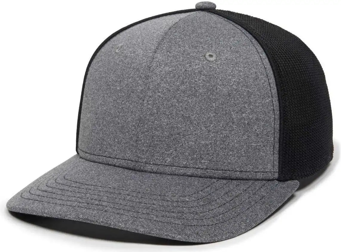 Oc Sports Oc12m Phenom Performance Twill Front Panel Cap -heathered Graphite Black