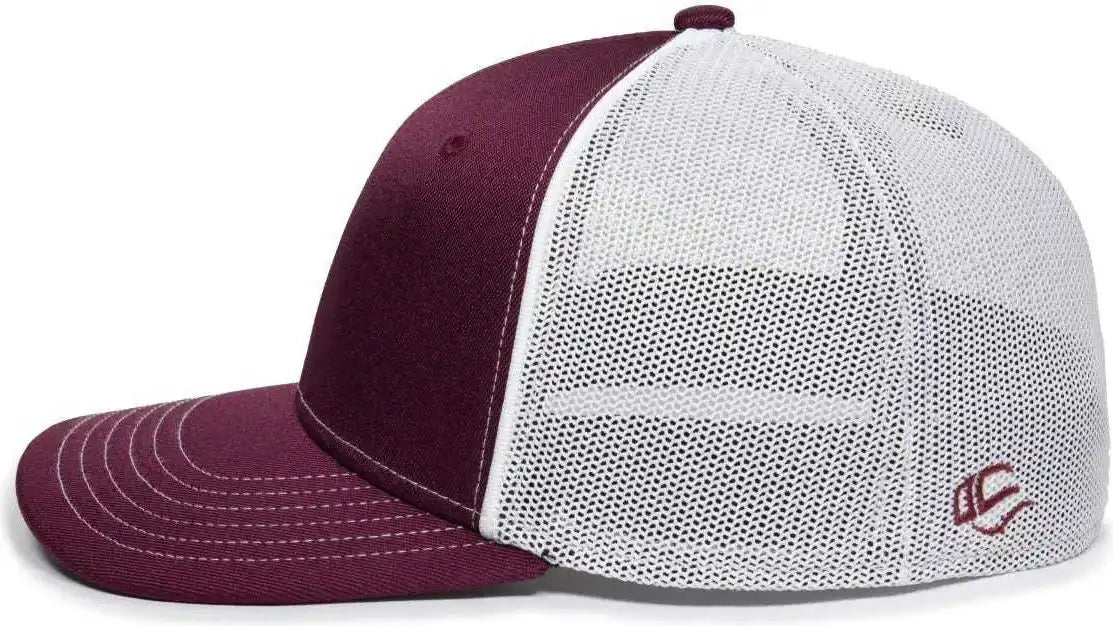 Oc Sports Oc12m Phenom Performance Twill Front Panel Cap -maroon White