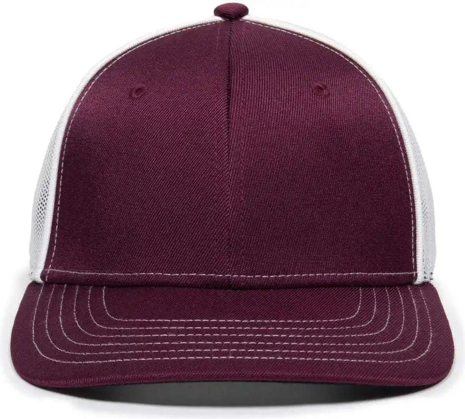 Oc Sports Oc12m Phenom Performance Twill Front Panel Cap -maroon White