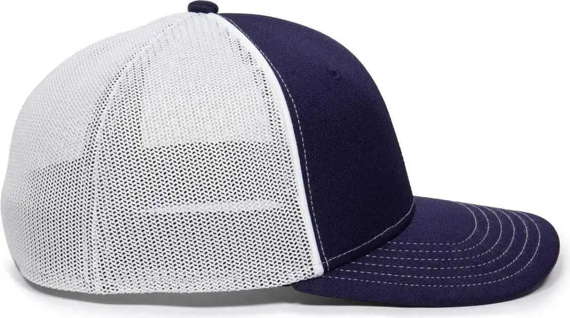Oc Sports Oc12m Phenom Performance Twill Front Panel Cap -navy White