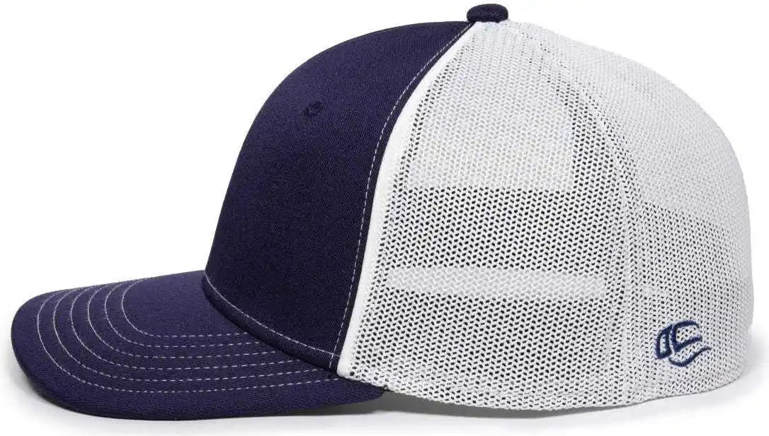 Oc Sports Oc12m Phenom Performance Twill Front Panel Cap -navy White