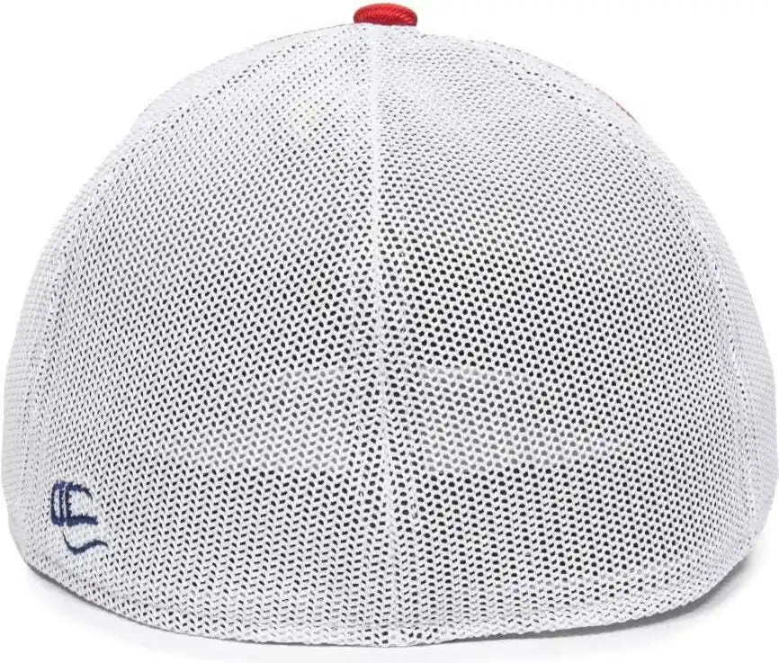Oc Sports Oc12m Phenom Performance Twill Front Panel Cap -navy White Red