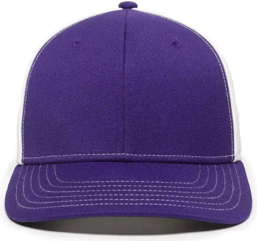Oc Sports Oc12m Phenom Performance Twill Front Panel Cap -purple White