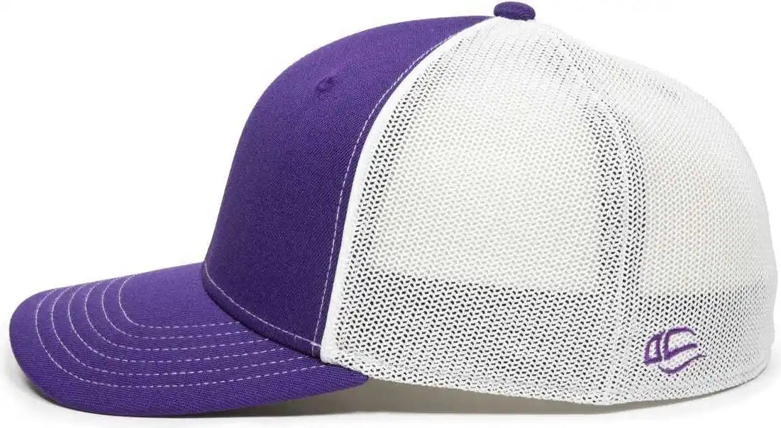 Oc Sports Oc12m Phenom Performance Twill Front Panel Cap -purple White