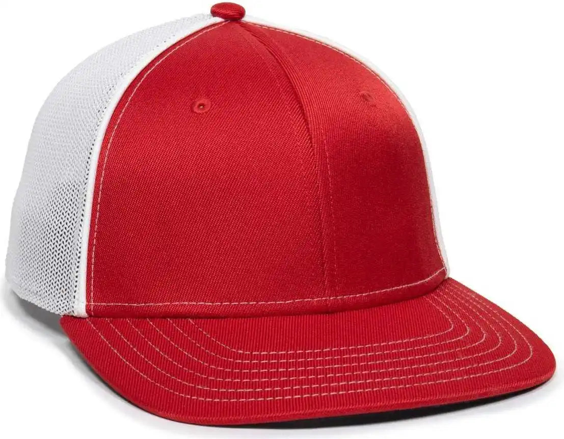 Oc Sports Oc12m Phenom Performance Twill Front Panel Cap -red White - Red / 6 3/8’’ - 3/4’’