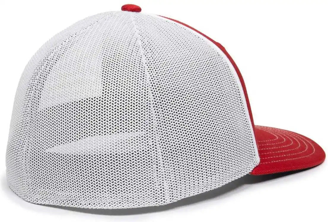 Oc Sports Oc12m Phenom Performance Twill Front Panel Cap -red White