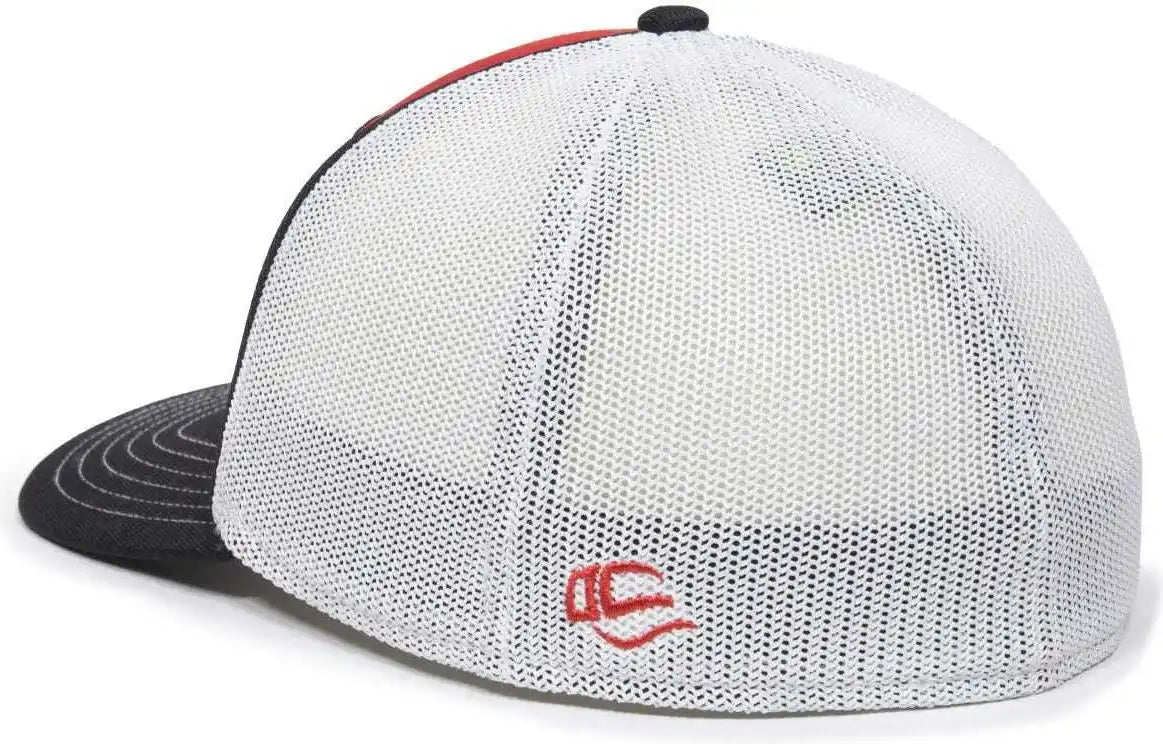 Oc Sports Oc12m Phenom Performance Twill Front Panel Cap -red White Black