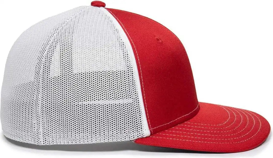 Oc Sports Oc12m Phenom Performance Twill Front Panel Cap -red White