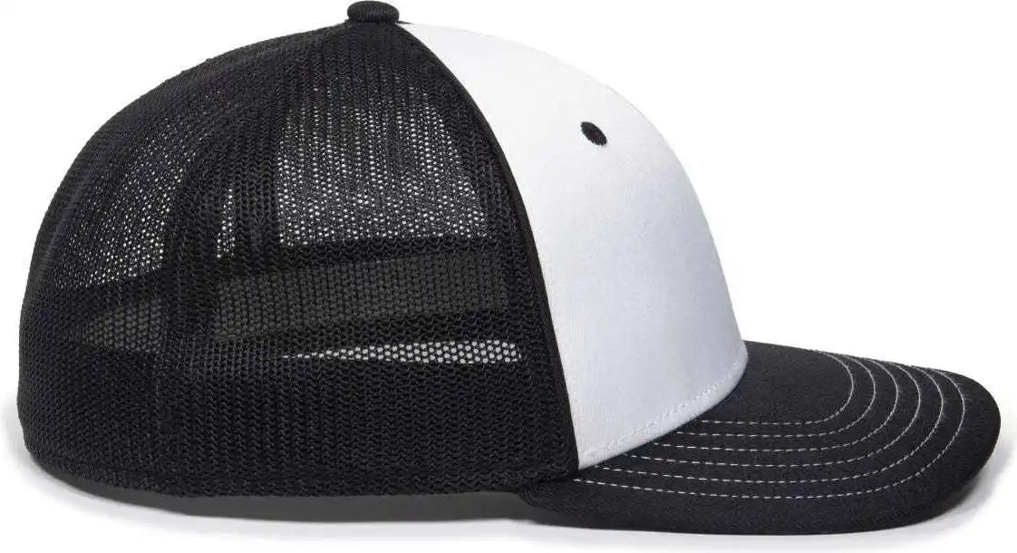 Oc Sports Oc12m Phenom Performance Twill Front Panel Cap -white Black