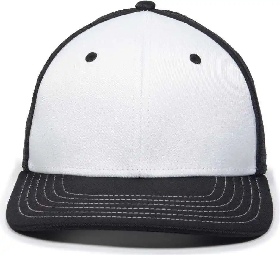 Oc Sports Oc12m Phenom Performance Twill Front Panel Cap -white Black