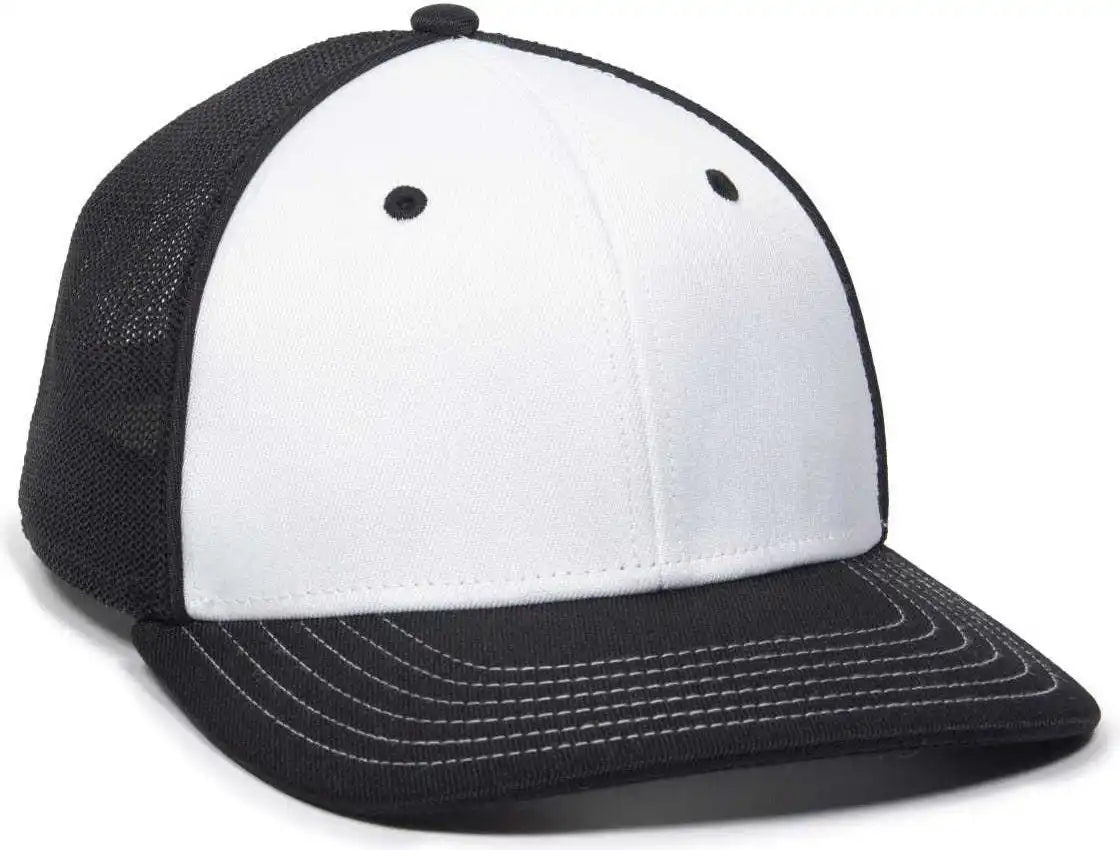 Oc Sports Oc12m Phenom Performance Twill Front Panel Cap -white Black - White / 6 3/4’’ - 7 1/8’’