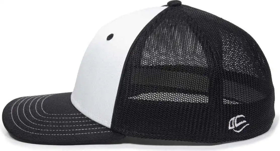 Oc Sports Oc12m Phenom Performance Twill Front Panel Cap -white Black