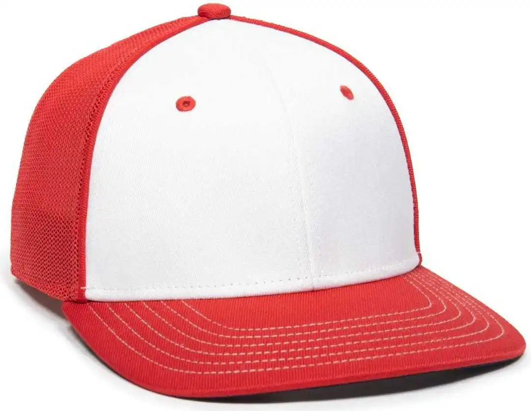 Oc Sports Oc12m Phenom Performance Twill Front Panel Cap -white Red - White / 6 3/4’’ - 7 1/8’’