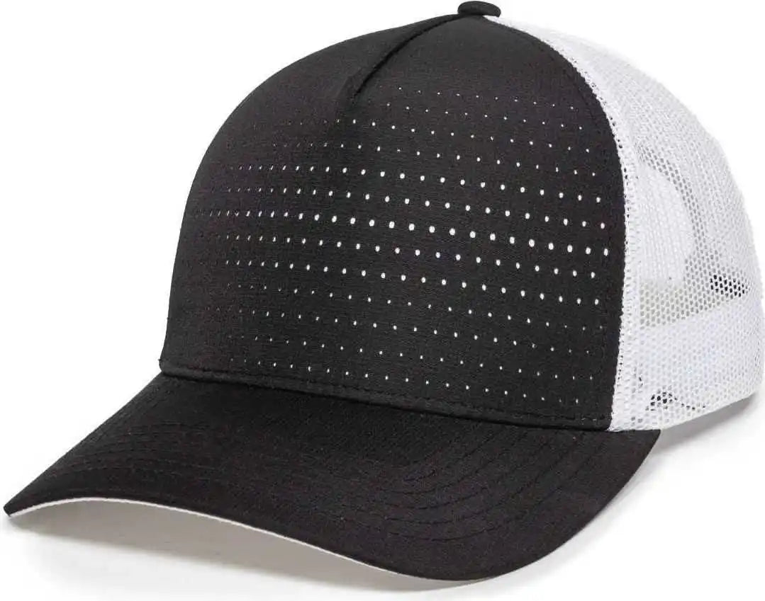 Oc Sports Oc502m Laser Perforated Font Panel Cap - Black White - 6 7/8’’ - 7 1/2’’