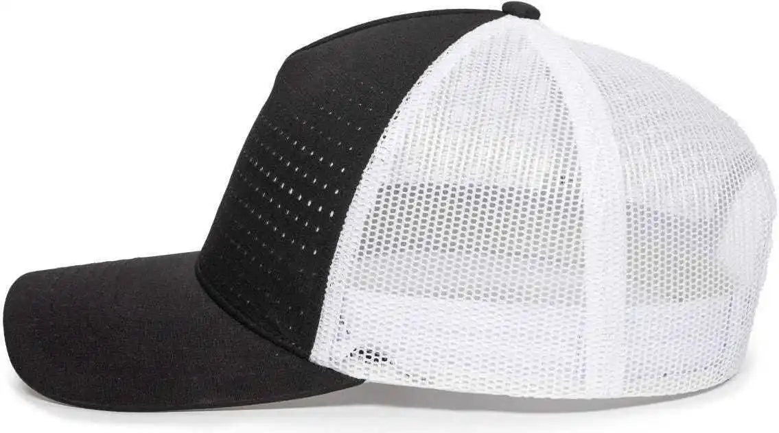 Oc Sports Oc502m Laser Perforated Font Panel Cap - Black White - 6 7/8’’ - 7 1/2’’