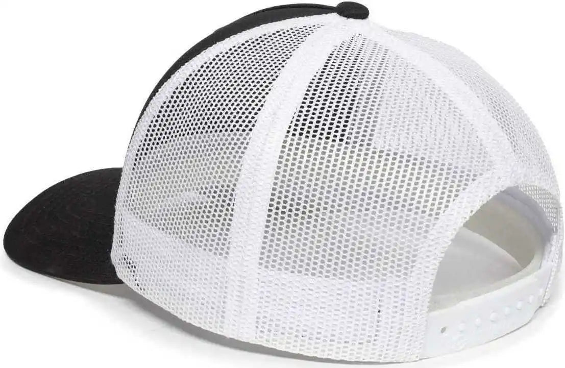 Oc Sports Oc502m Laser Perforated Font Panel Cap - Black White - 6 7/8’’ - 7 1/2’’