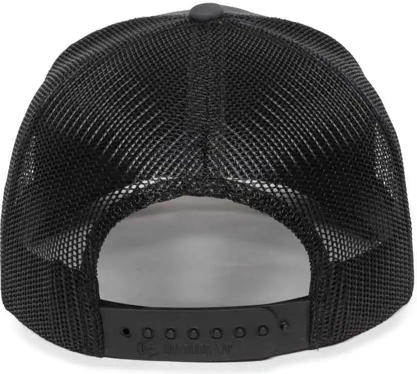 Oc Sports Oc502m Laser Perforated Font Panel Cap - Charcoal Black - Dark Gray / 6 7/8’’ - 7 1/2’’