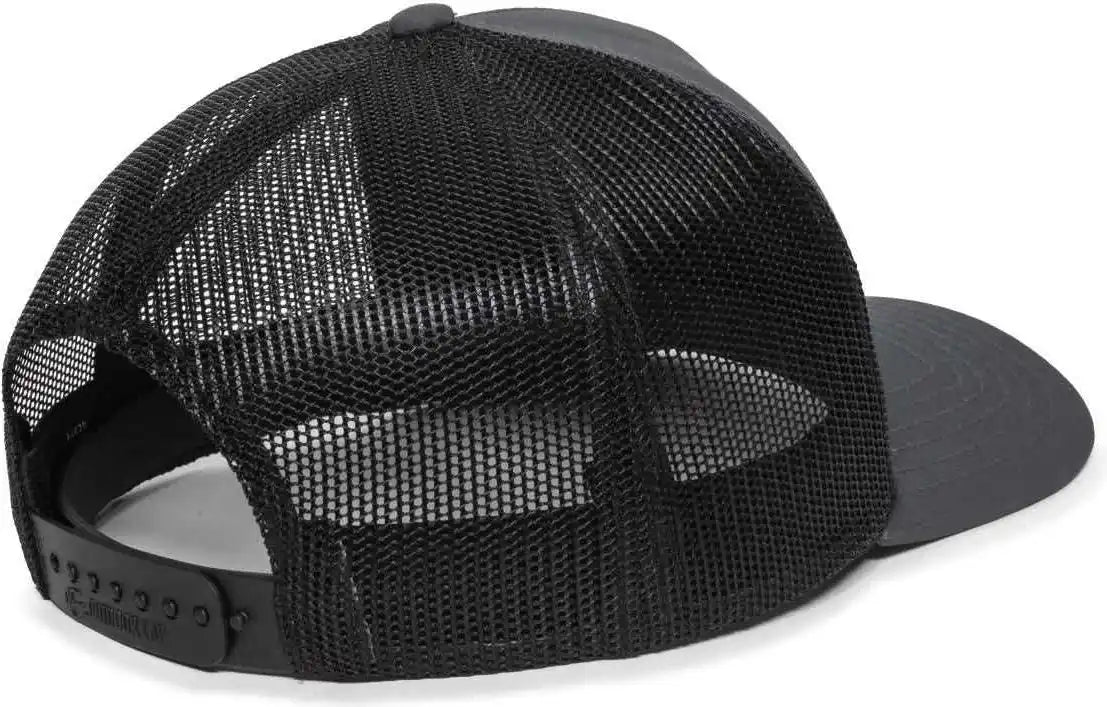 Oc Sports Oc502m Laser Perforated Font Panel Cap - Charcoal Black - Dark Gray / 6 7/8’’ - 7 1/2’’