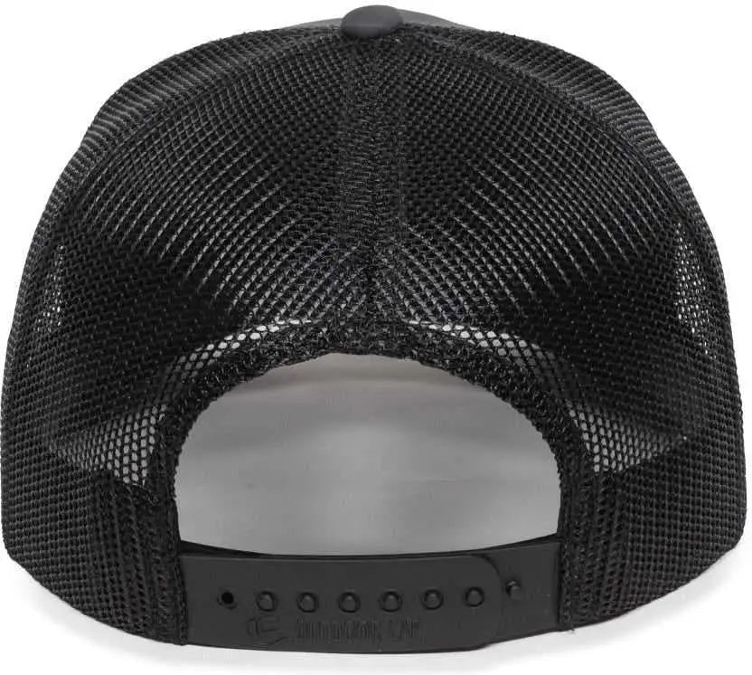 Oc Sports Oc502m Laser Perforated Font Panel Cap - Charcoal Black - Dark Gray / 6 7/8’’ - 7 1/2’’