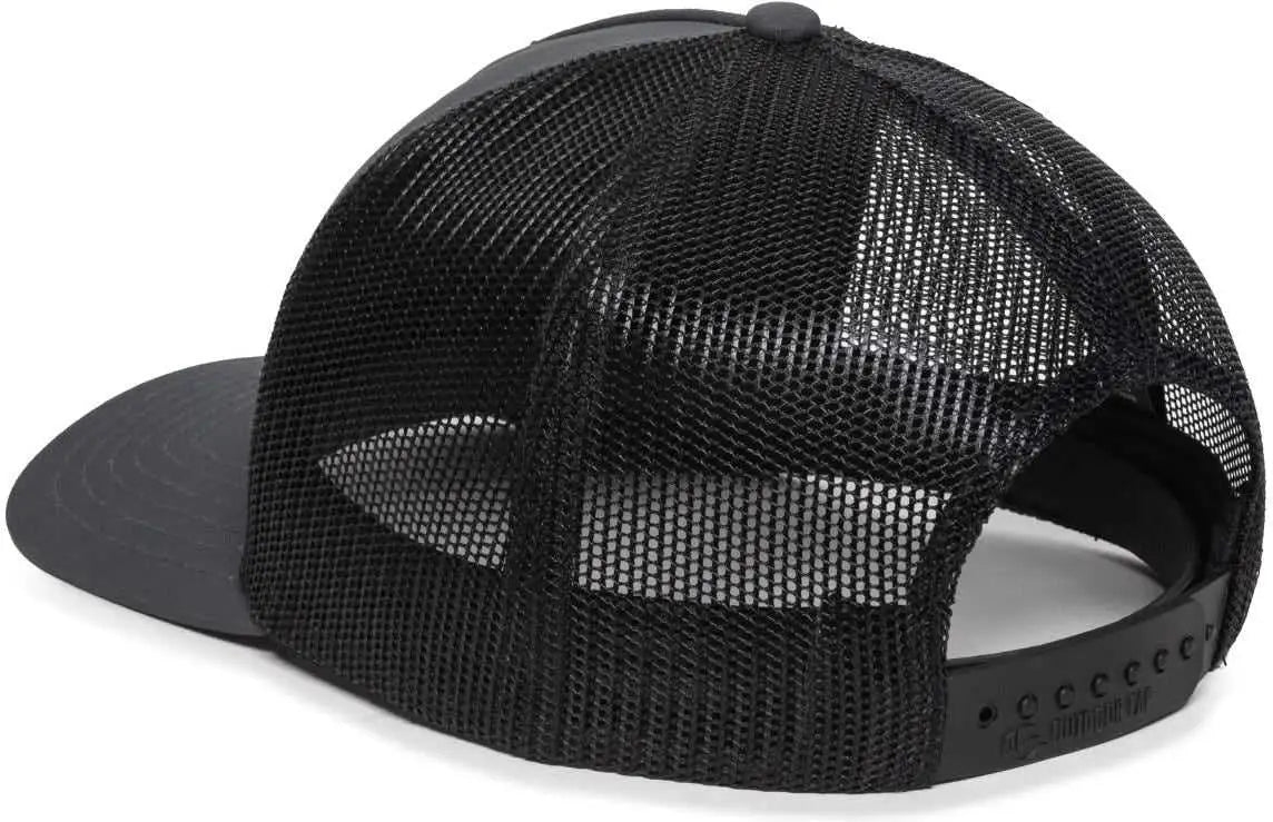 Oc Sports Oc502m Laser Perforated Font Panel Cap - Charcoal Black - Dark Gray / 6 7/8’’ - 7 1/2’’