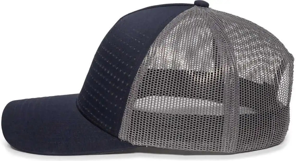 Oc Sports Oc502m Laser Perforated Font Panel Cap - Navy Charcoal - Dark Gray / 6 7/8’’ - 7 1/2’’